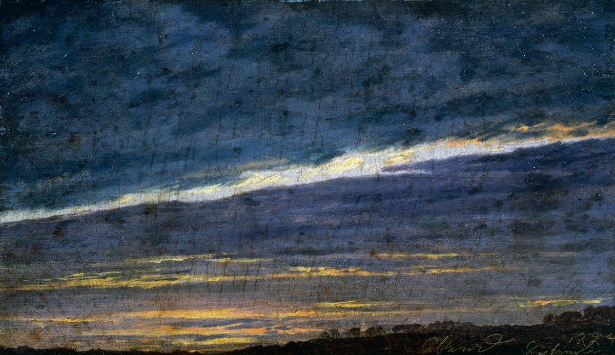 Cielo nublado del atardecer de Caspar David Friedrich