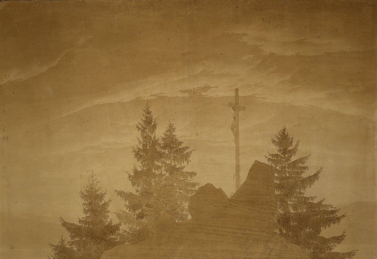 Cruz en las montañas de Caspar David Friedrich