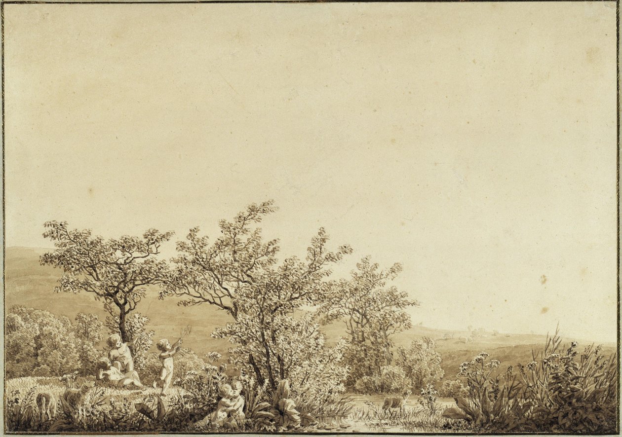 La primavera - La mañana - La infancia (del ciclo de las estaciones, las horas del día y las edades de la vida de 1803) de Caspar David Friedrich