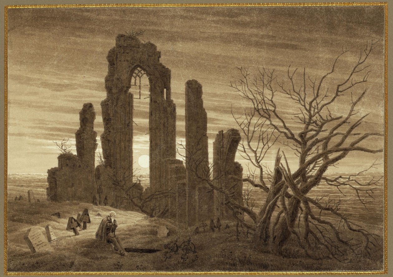 El invierno - La noche - La vejez y la muerte (del ciclo de las horas del día y las edades de la vida de 1803) de Caspar David Friedrich