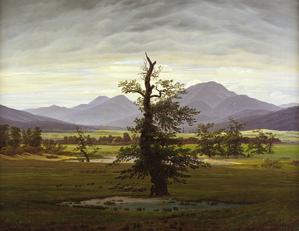 Árbol solitario de Caspar David Friedrich