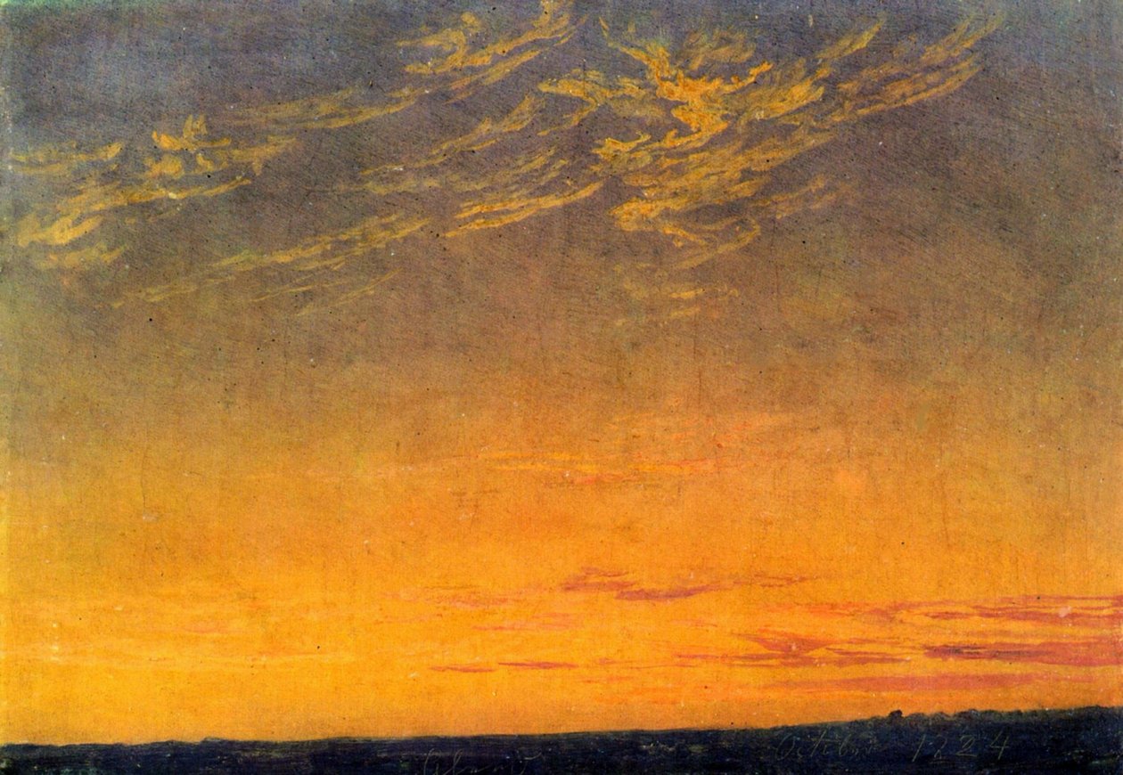 Tarde con nubes de Caspar David Friedrich de Caspar David Friedrich