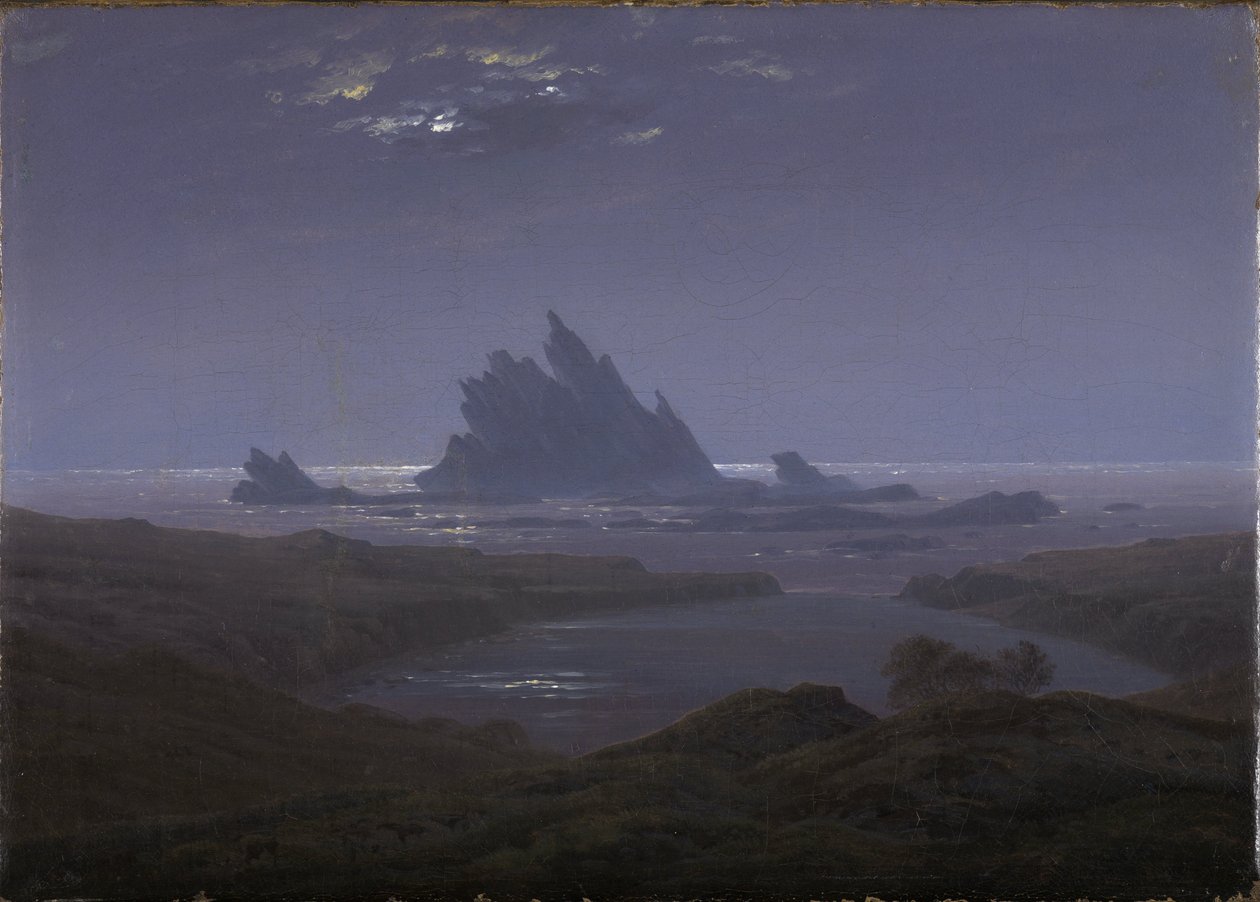 Acantilado en la playa de Caspar David Friedrich