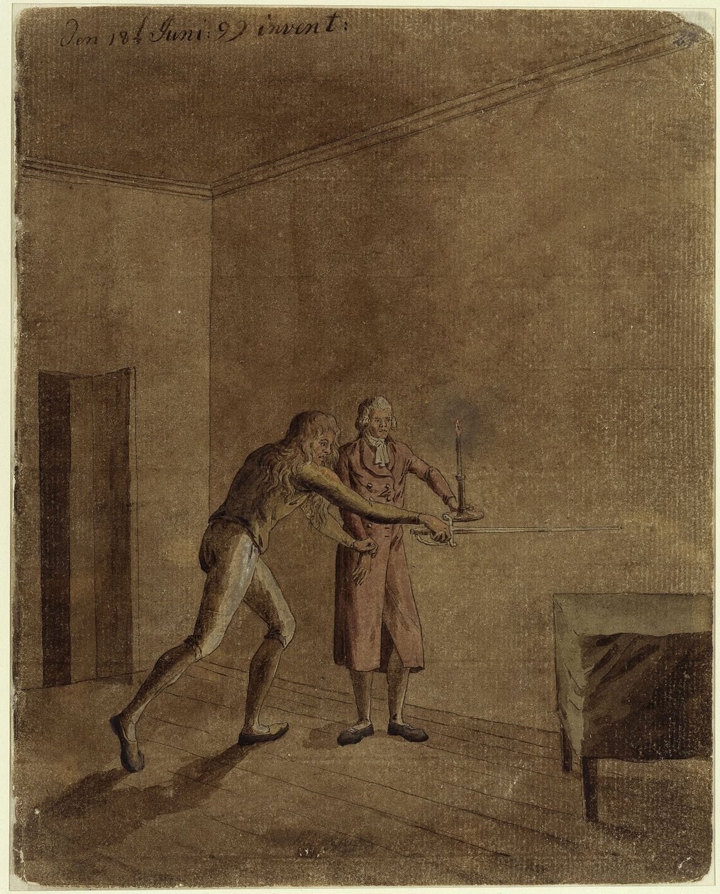 Franz y Daniel de «Los bandidos» de Schiller de Caspar David Friedrich