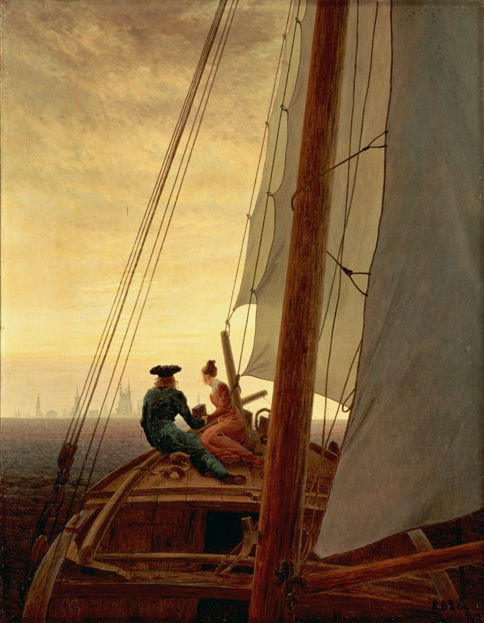 Alemán: Auf dem Segler On a Sailing Ship de Caspar David Friedrich