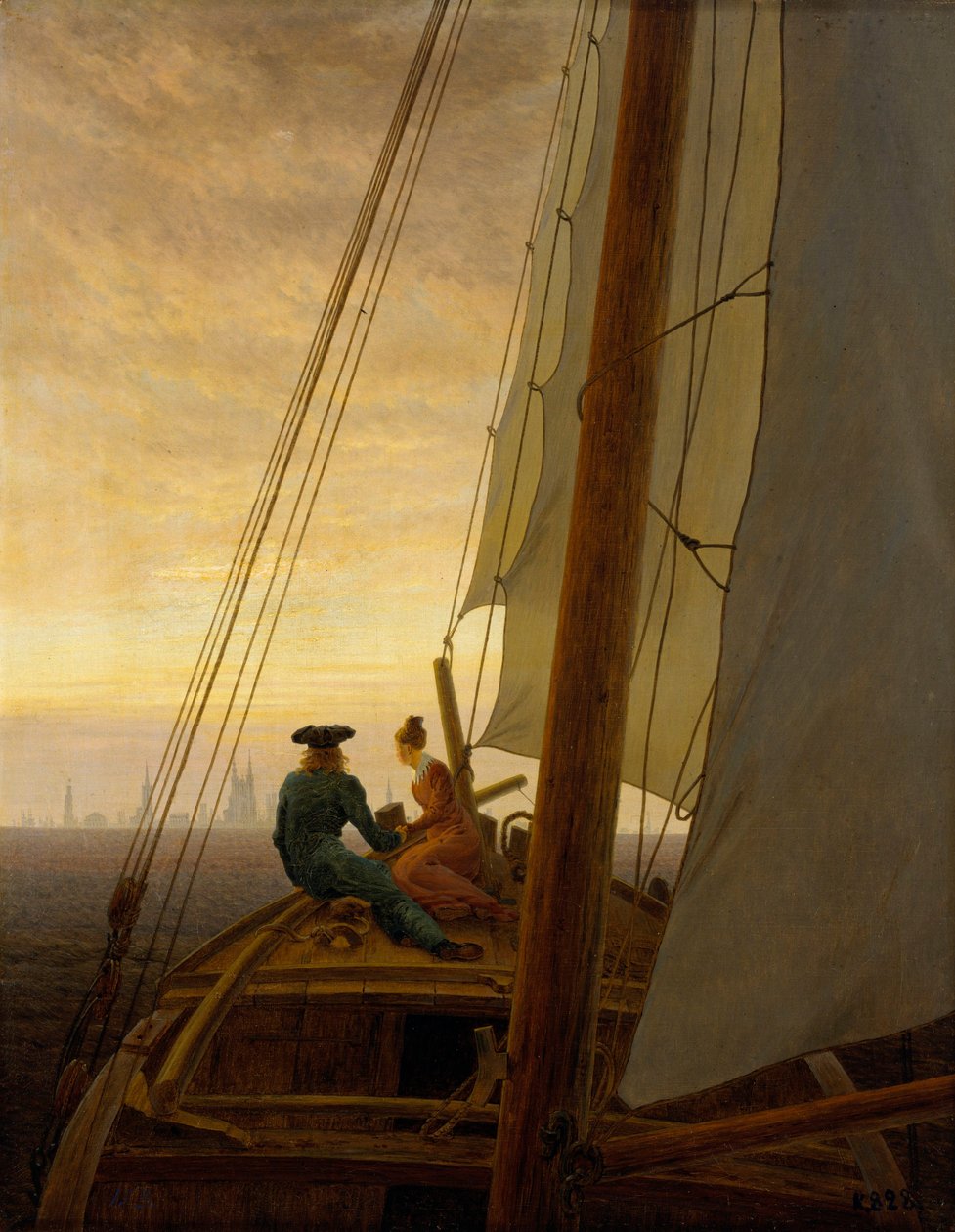 Alemán: Auf dem Segler On a Sailing Ship de Caspar David Friedrich