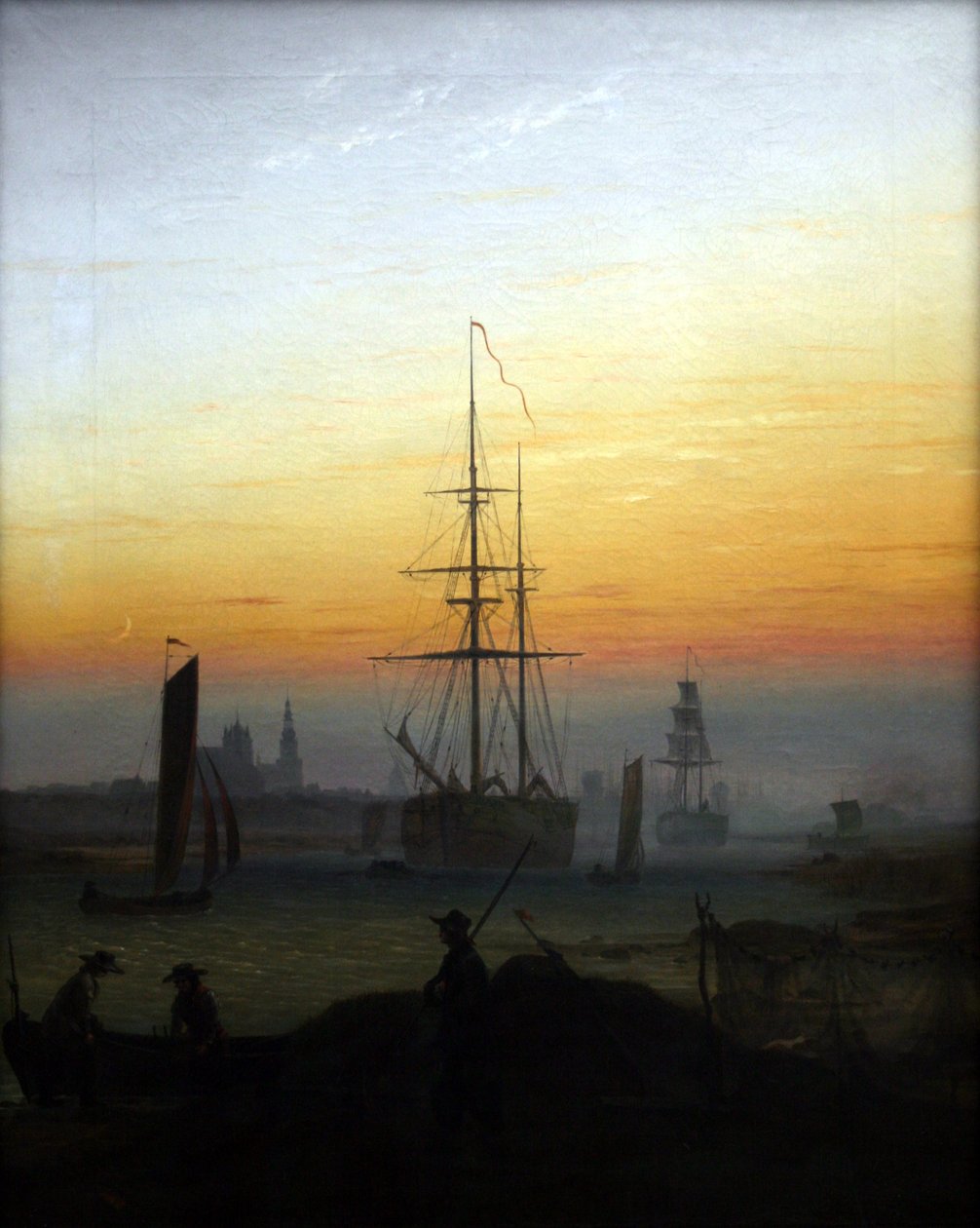 Alemán: Der Greifswalder Hafen El puerto de Greifswald de Caspar David Friedrich