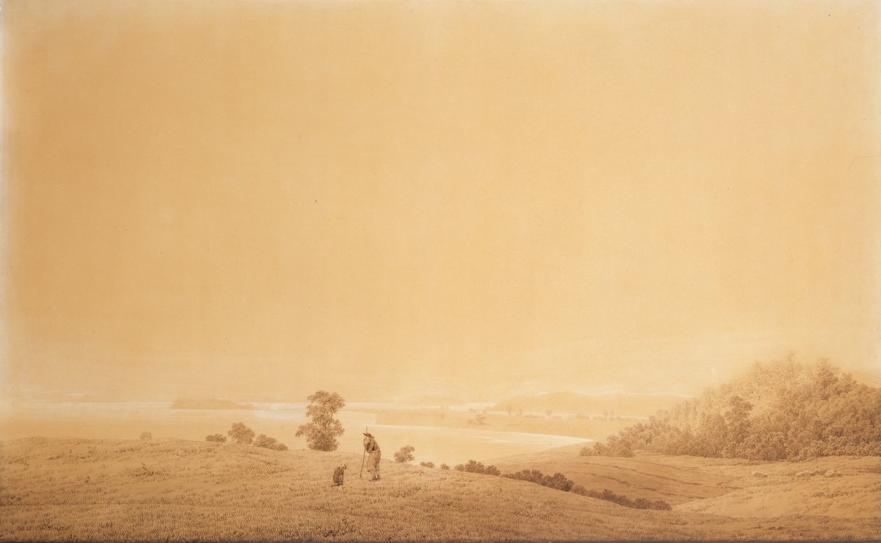 Alemán: Die Ostküste der Insel Rügen mit Schäfer Costa oriental de la isla de Rügen con Pastor de Caspar David Friedrich
