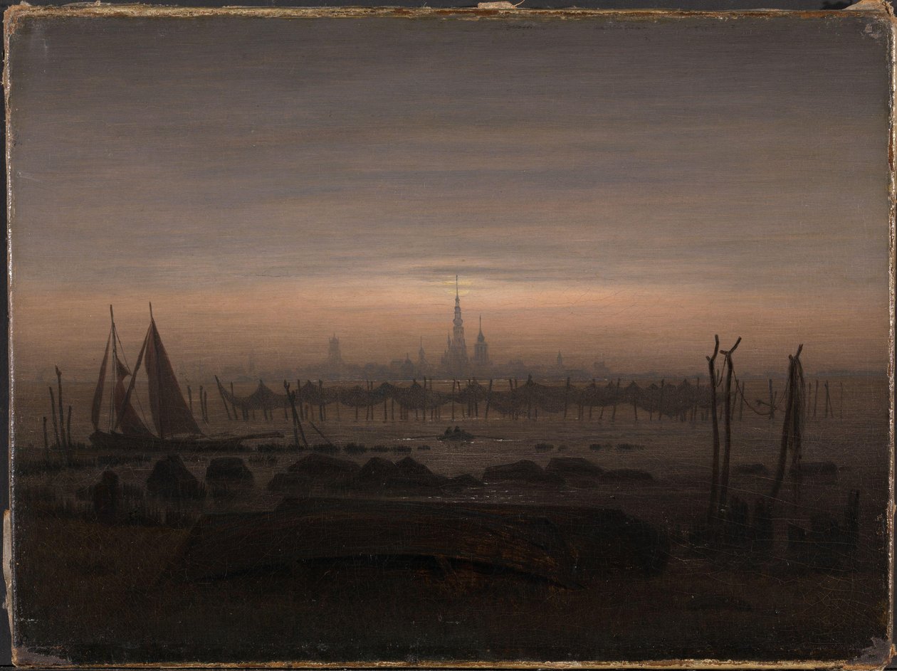 Alemán: Greifswald in moonlight Greifswald in moonlight de Caspar David Friedrich