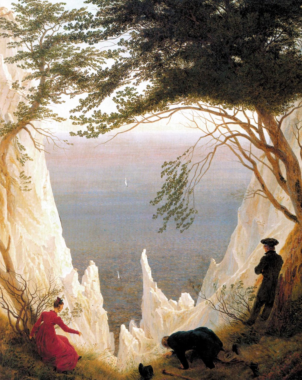 Alemán: Kreidefelsen auf Rügen Acantilados de tiza en Ruegen de Caspar David Friedrich