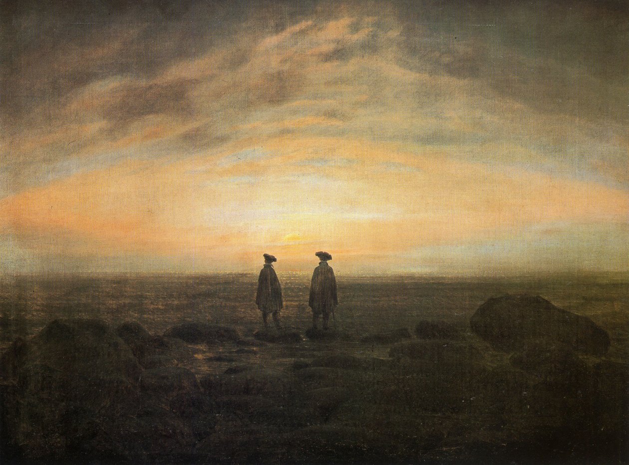 Alemán: Zwei Männer am Meer Two Men by the Sea de Caspar David Friedrich