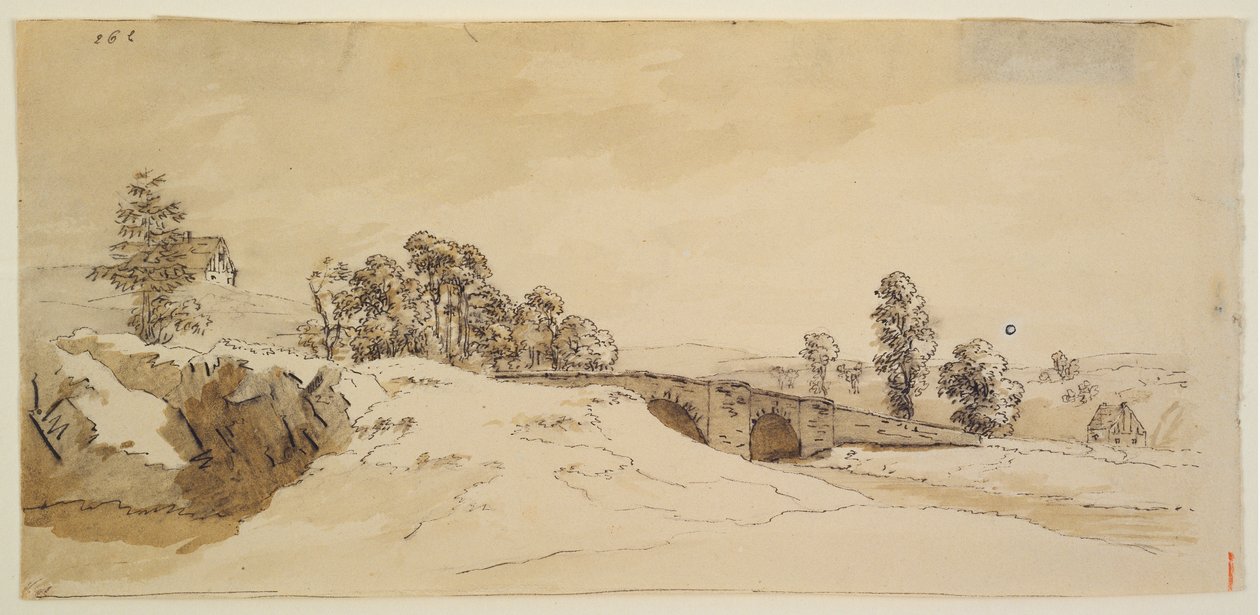 Paisaje con puente de Caspar David Friedrich