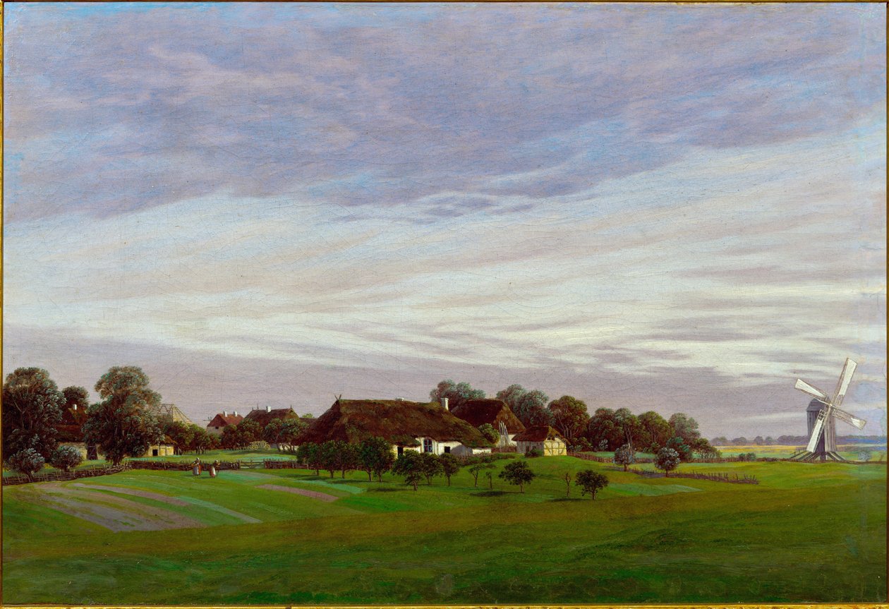 El país llano - Alrededores de Greifswald, Alemania de Caspar David Friedrich