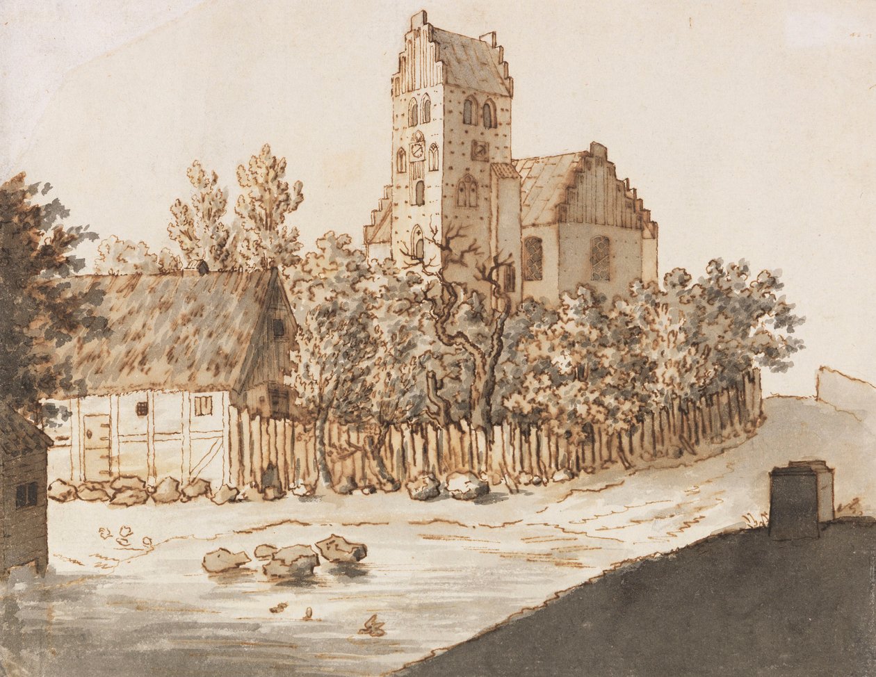Iglesia de Lyngby de Caspar David Friedrich