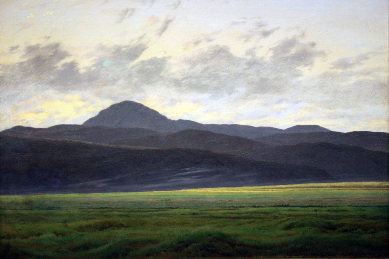 Paisaje de montaña en Bohemis de Caspar David Friedrich