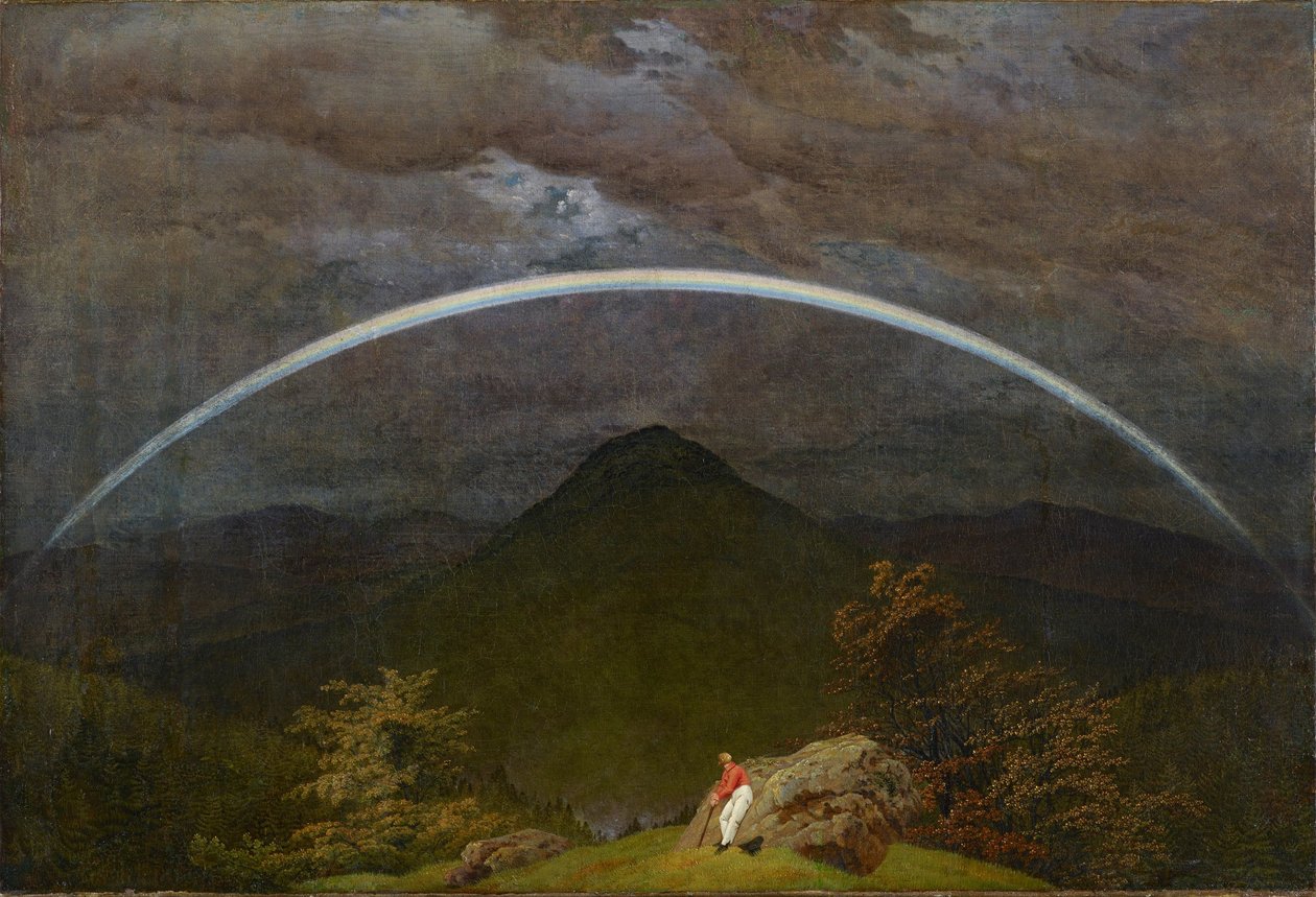 Paisaje de montaña con arcoíris de Caspar David Friedrich
