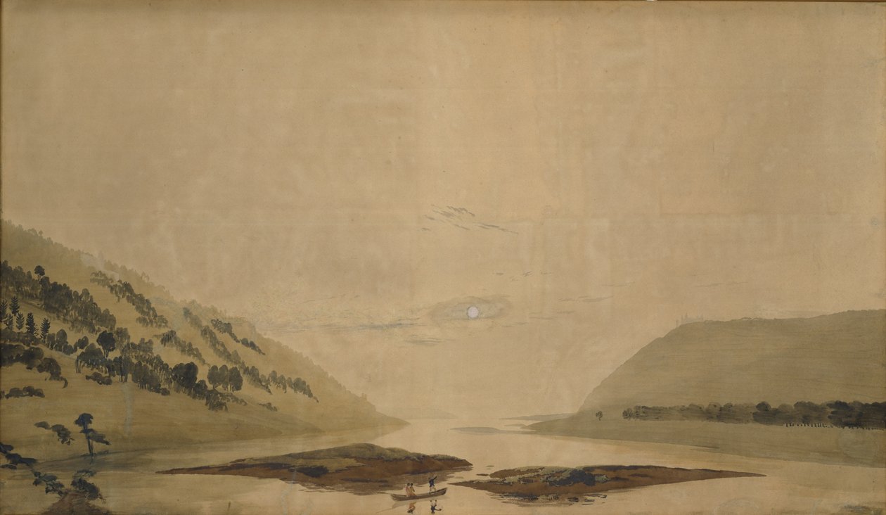 Paisaje montañoso con río en la mañana, 1830-35 de Caspar David Friedrich