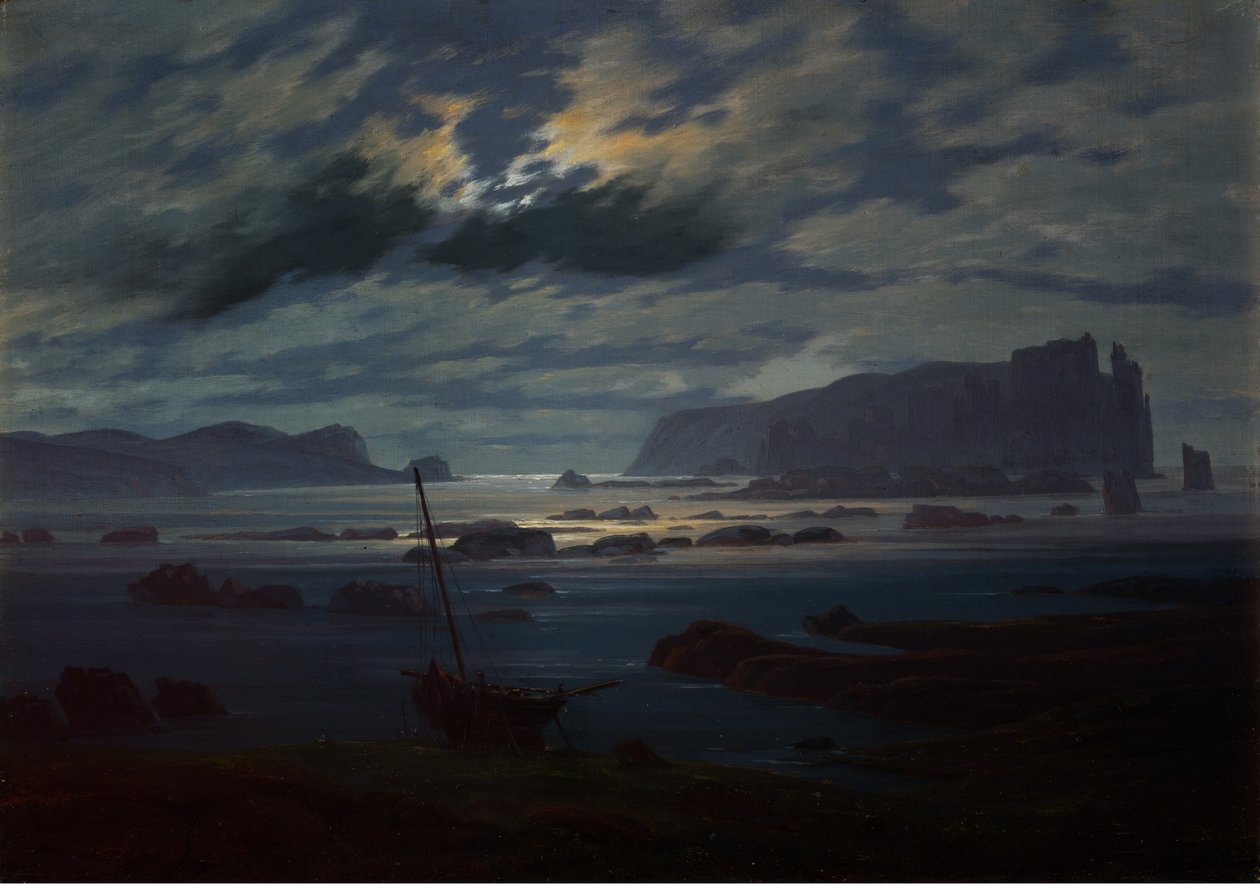 El mar del Norte a la luz de la luna de Caspar David Friedrich