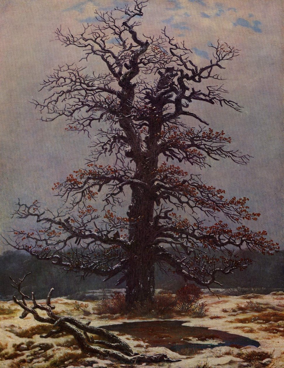 Roble en la nieve de Caspar David Friedrich
