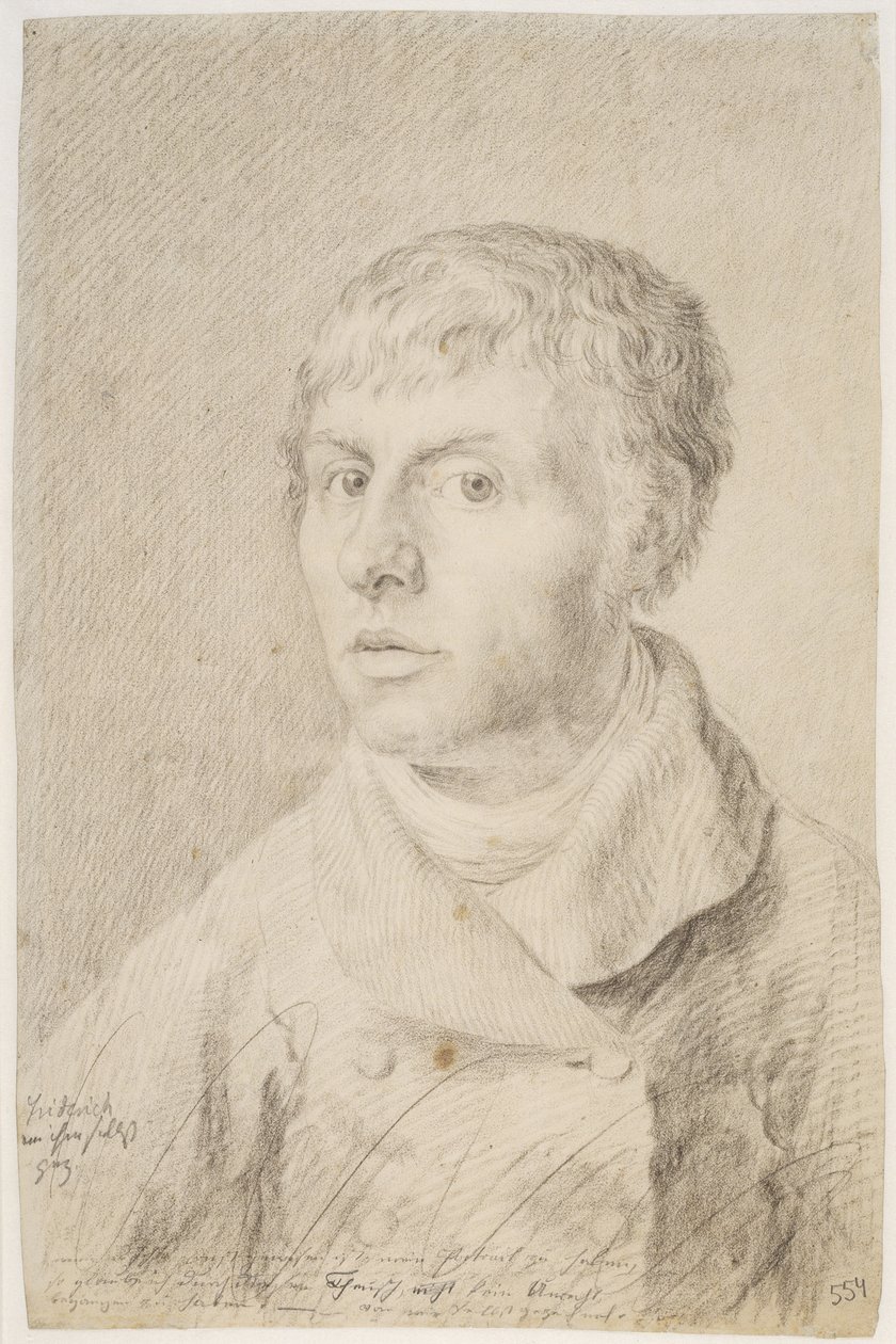 Autorretrato, 1800 de Caspar David Friedrich