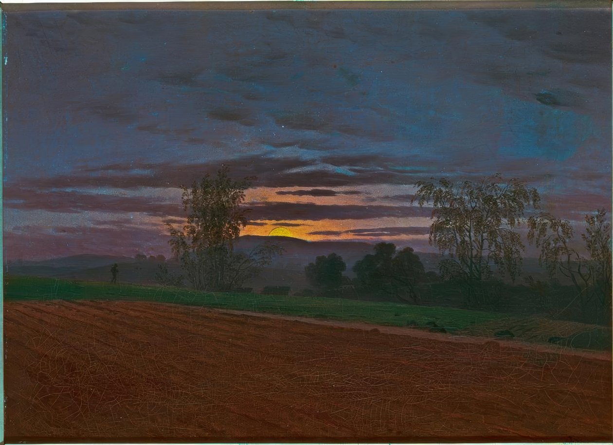 Campo arado de Caspar David Friedrich
