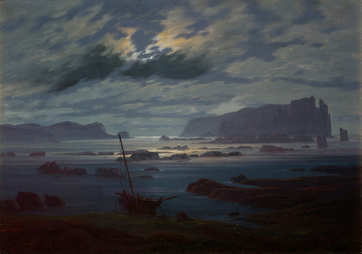 El mar del norte a la luz de la luna de Caspar David Friedrich