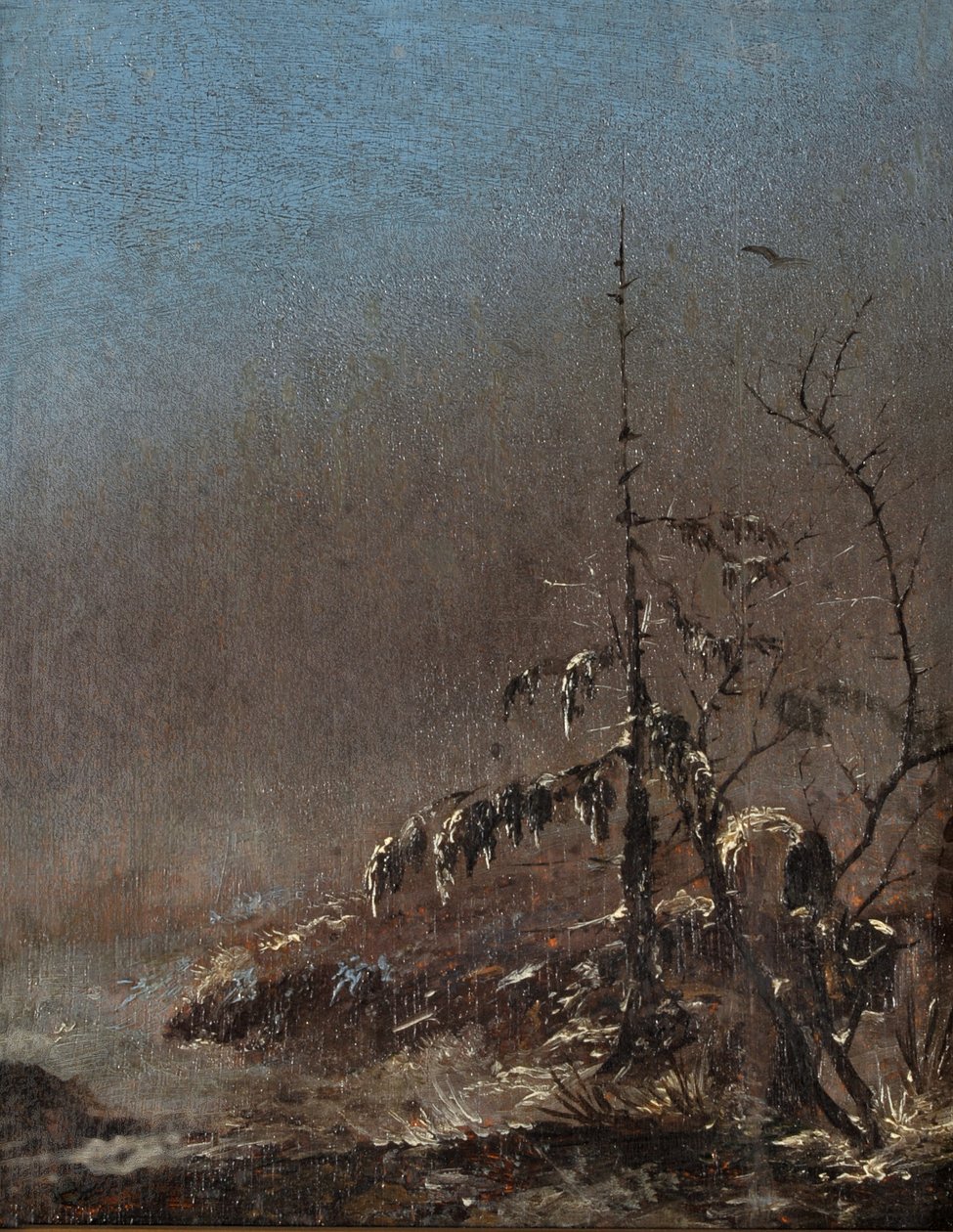 Arbolito cubierto de nieve de Caspar David Friedrich