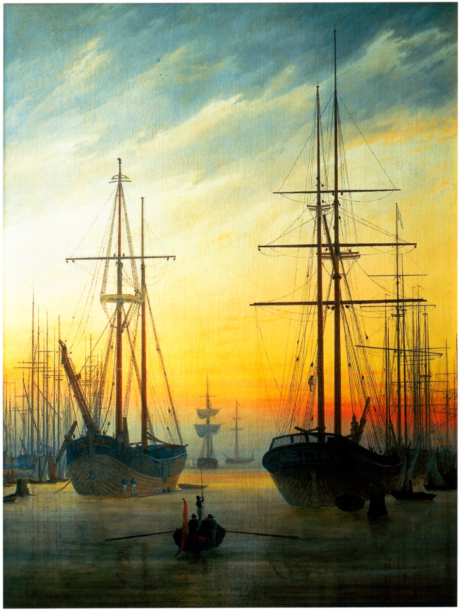 Vista de un puerto de Caspar David Friedrich