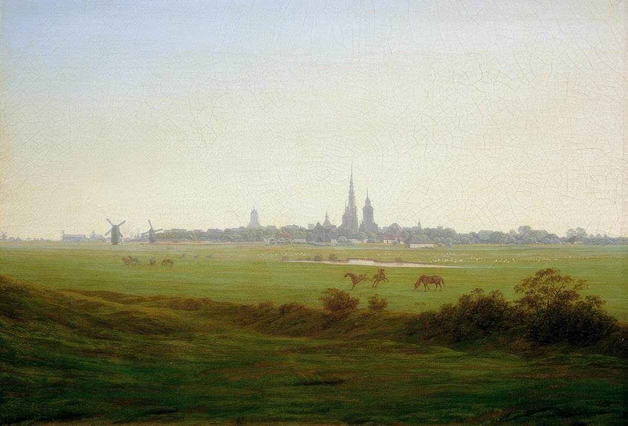Praderas cerca de Greifswald de Caspar David Friedrich