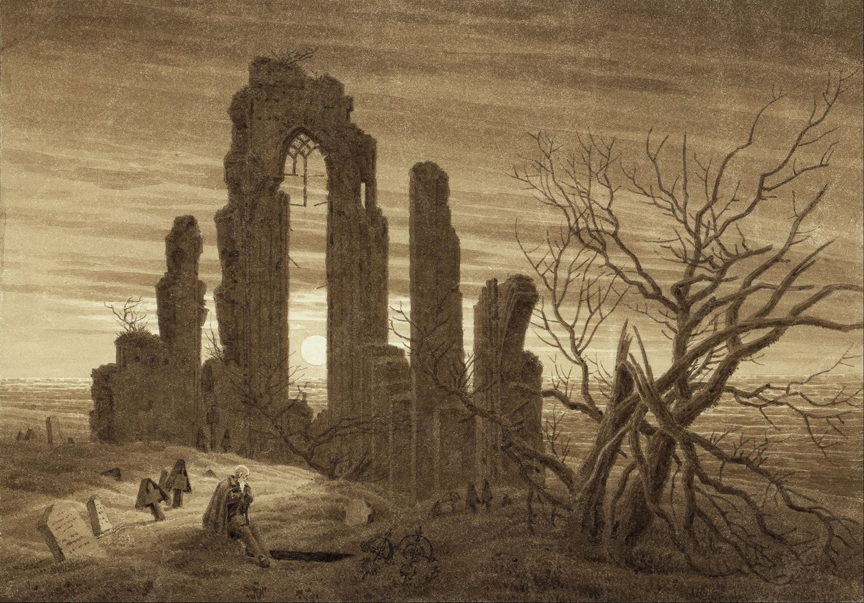 Invierno - Noche - Vejez y muerte (del ciclo «Las horas del día y las edades del hombre», de 1803) de Caspar David Friedrich