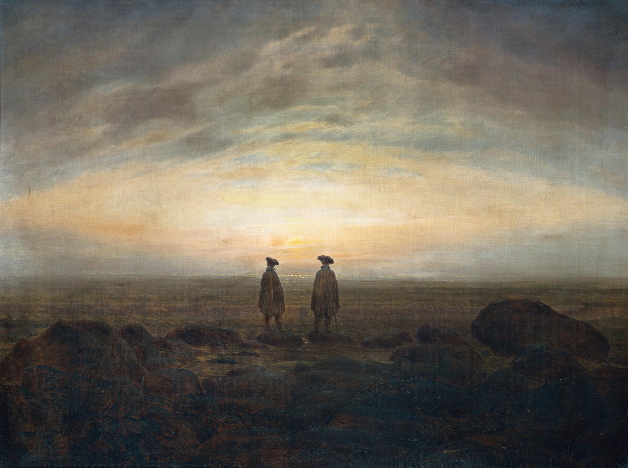 Dos hombres junto al mar de Caspar David Friedrich