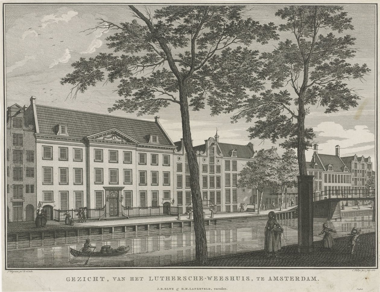 Vista del orfanato luterano en Amsterdam Vista del Orfanato Luthersche, en Ámsterdam (título sobre el objeto) de Caspar Jacobsz. Philips