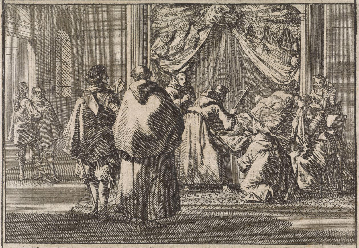 Muerte del Infante Isabella, Gobernador de los Países Bajos, en Bruselas, 1633 de Caspar Luyken (attributed to)