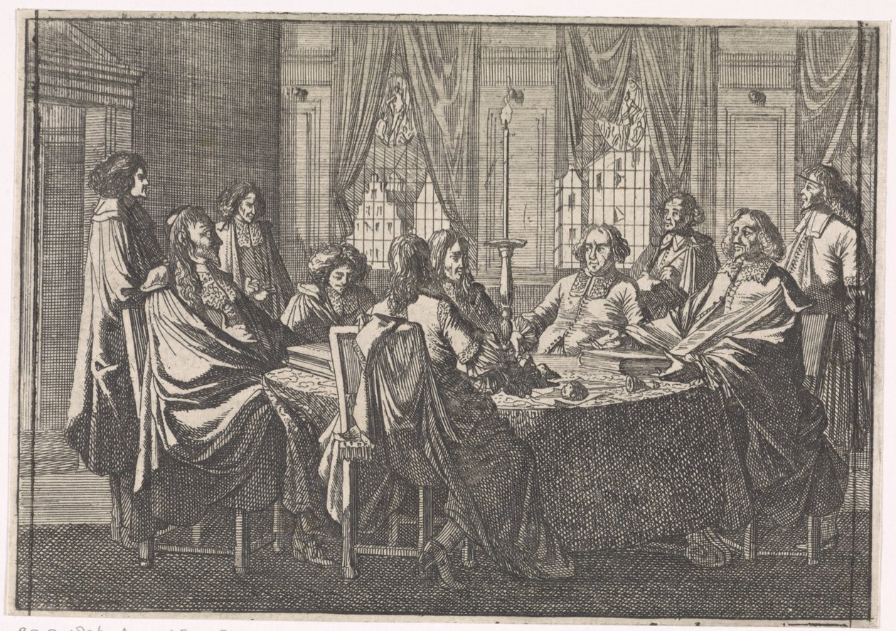 Negociaciones durante la Paz de Münster, 1648 de Caspar Luyken (attributed to)