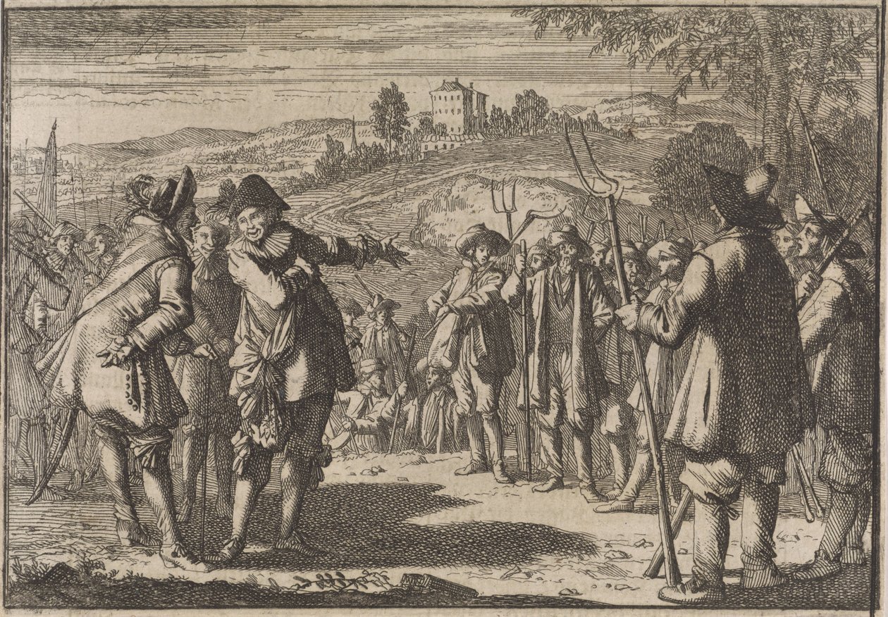 Rebelión de los campesinos ingleses, 1645 de Caspar Luyken (attributed to)