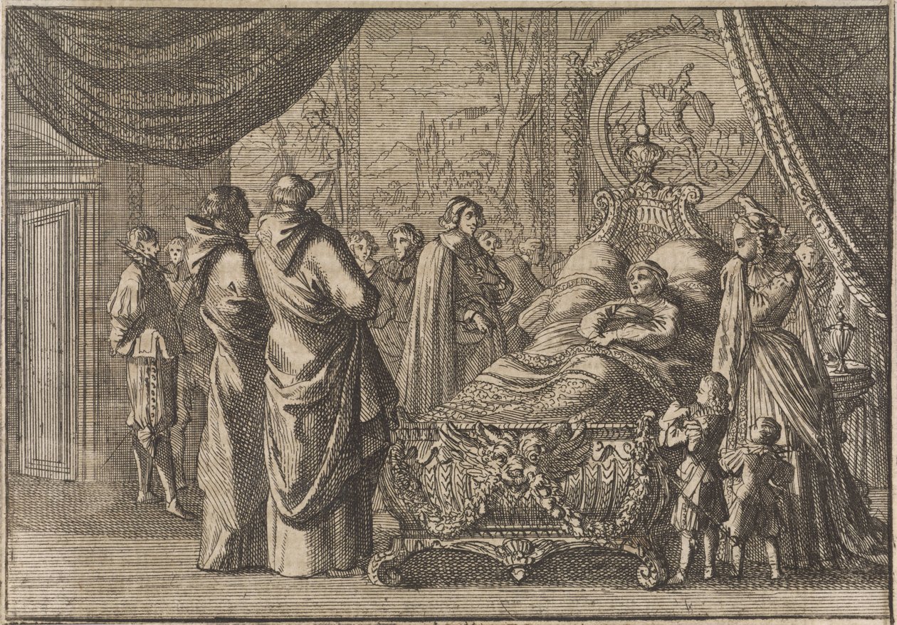 Lecho de muerte de Luis XIII, 1643 de Caspar Luyken (attributed to)