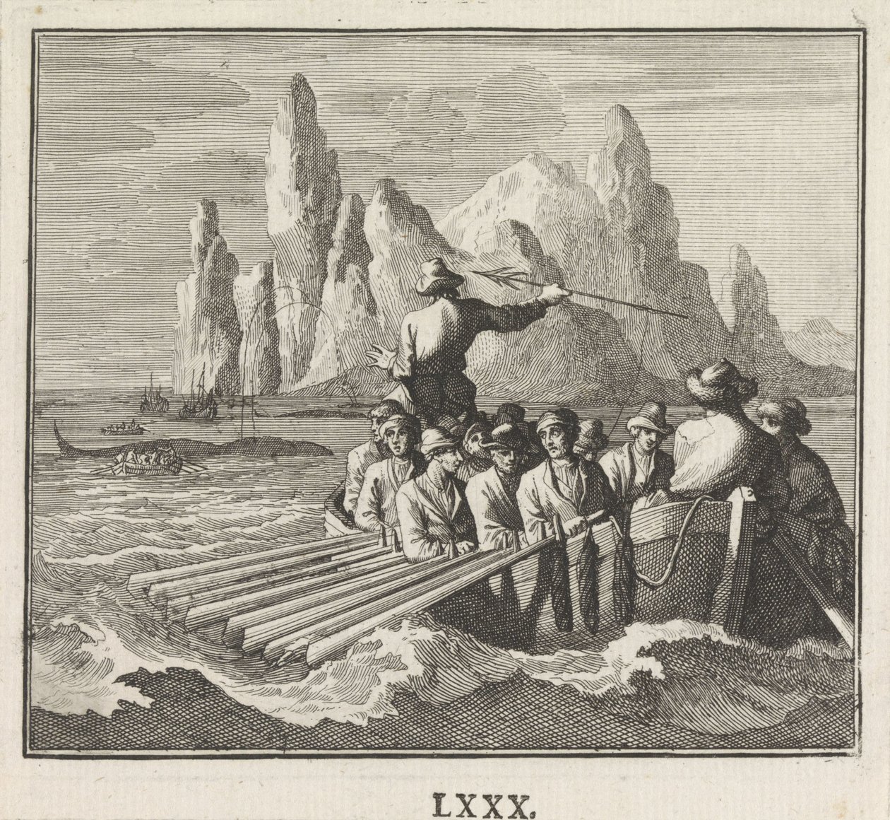 Emblema: peces grandes de Caspar Luyken