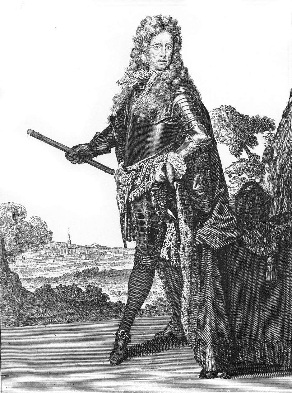 José I, Emperador del Sacro Imperio Romano 1678-1711 - Retrato del Emperador José I del Sacro Imperio (1678-1711), Emperador Romano Alemán - dibujos de Caspar Luyken - Grabado y Publicado por Christoph Weigel (Nuremberg 1703) de Caspar Luyken
