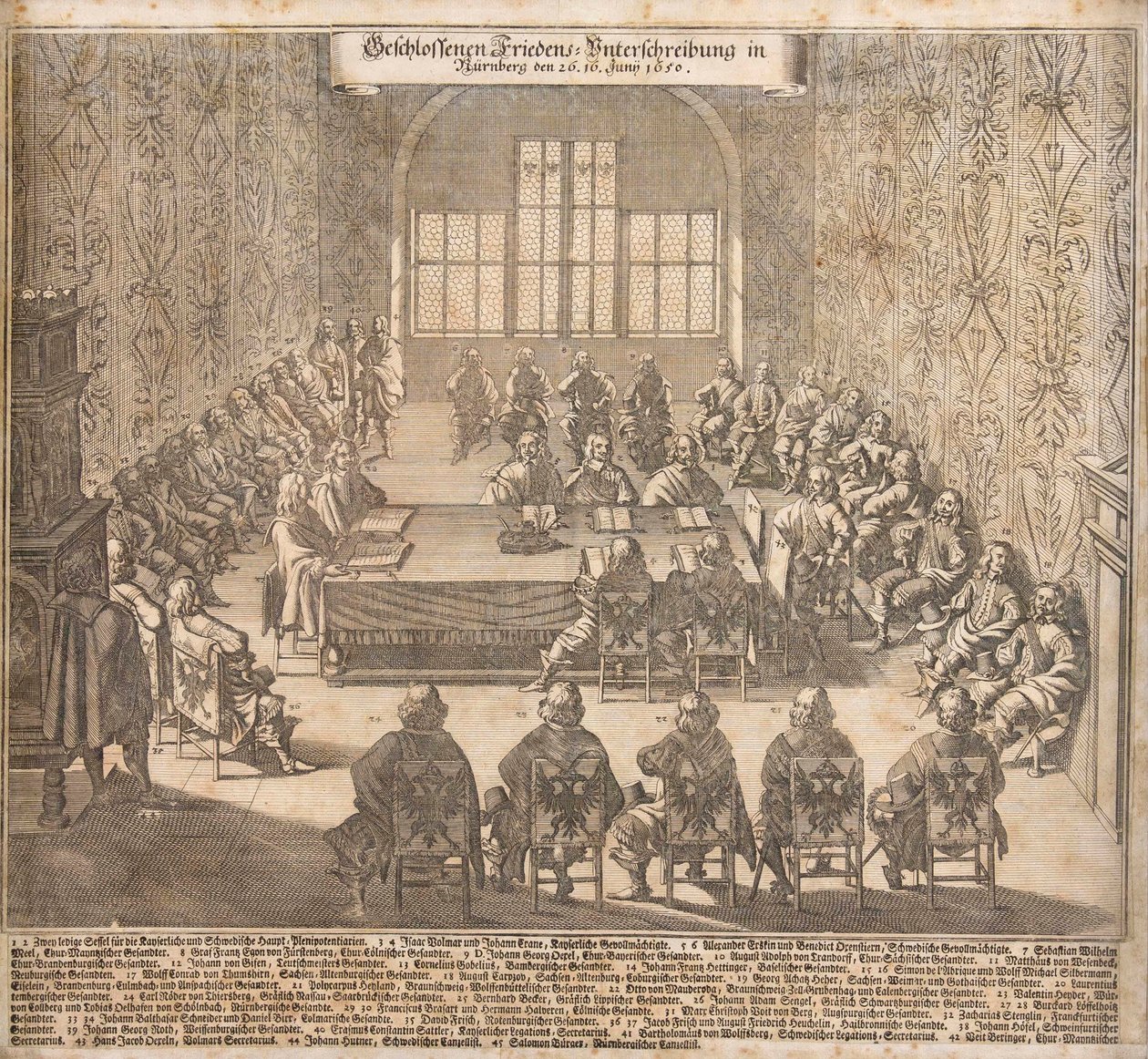 La ratificación de la Paz de Westfalia en Núremberg el 26 de junio de 1650, 1650 de Caspar Merian