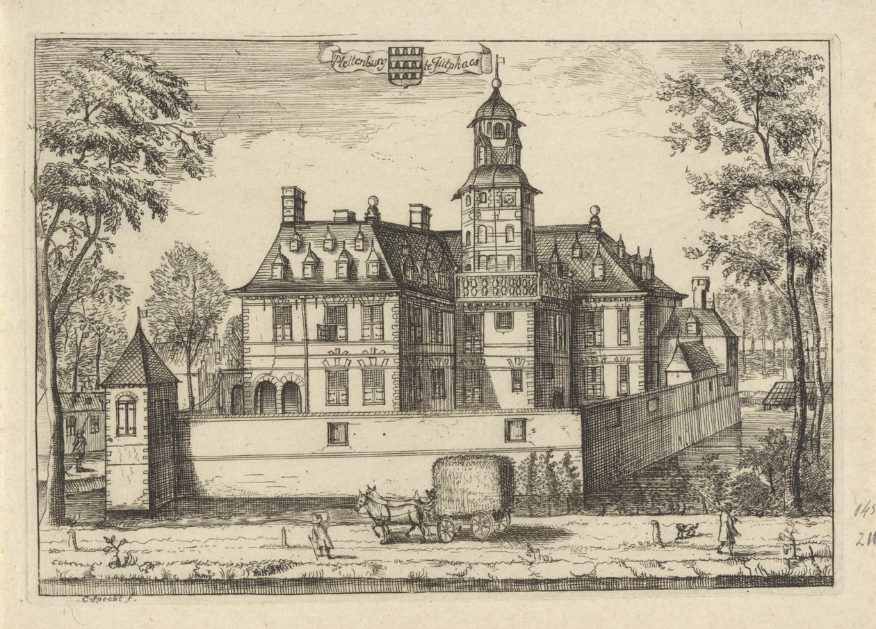 La casa Plettenburg en Jutphaas Plettenburg en Jutphaes (título sobre objeto) de Caspar Specht