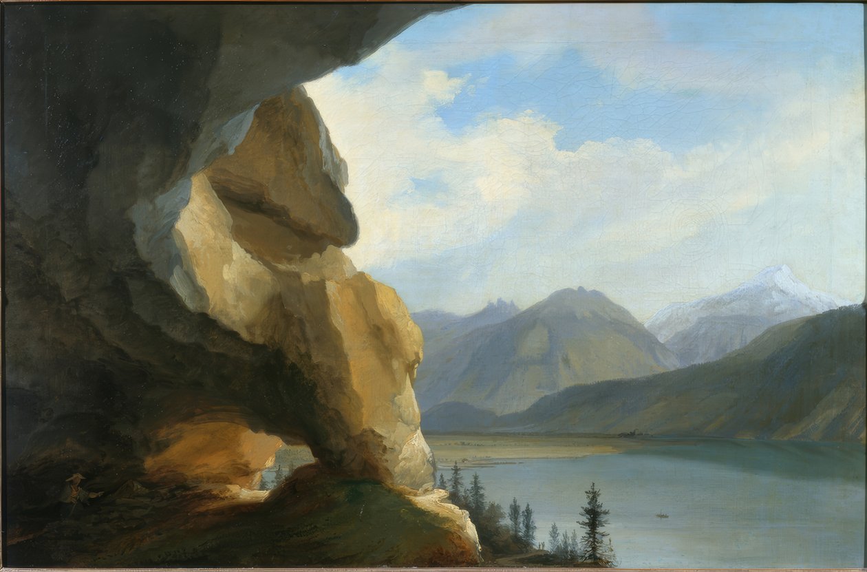 Vista desde la cueva Beatus sobre el lago de Thun hasta la Schynige Platte de Caspar Wolf