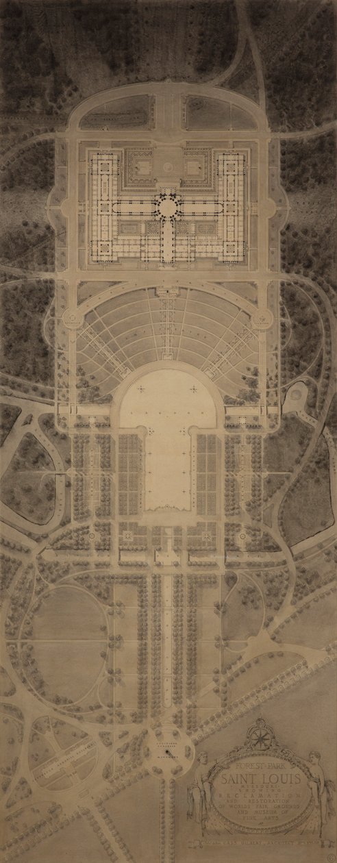 Forest Park, Saint Louis, Missouri: muestra la recuperación y restauración del recinto ferial mundial y el Museo de Bellas Artes de Cass Gilbert