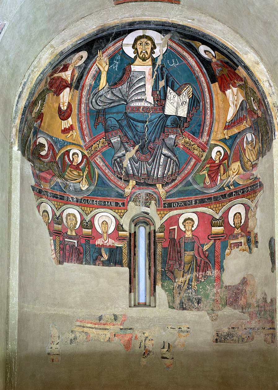 Cristo en Gloria, de la Iglesia de San Clemente de Tahull, Lérida, España de Catalan School