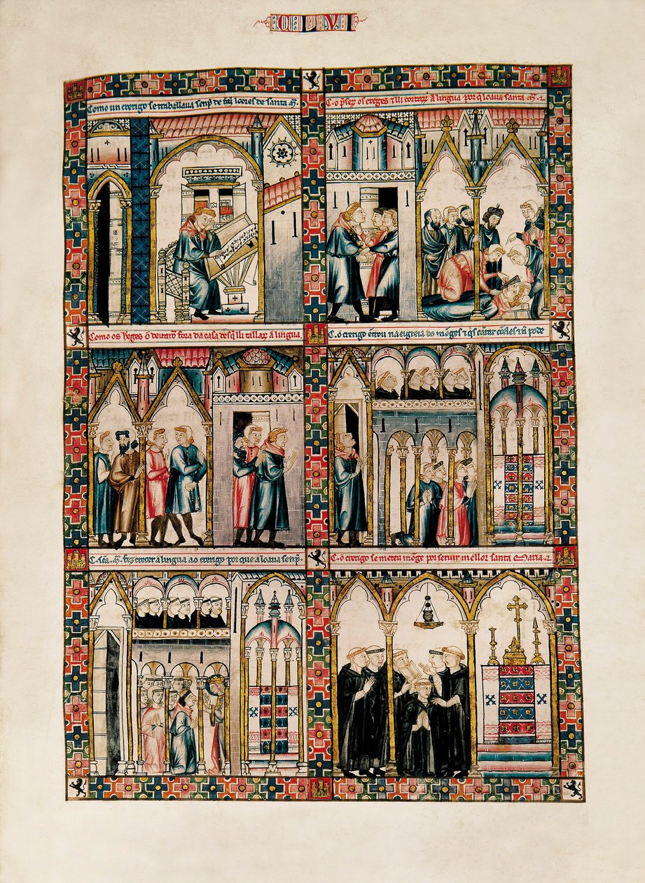 Miniaturas dedicadas a Santa María y sus milagros, de Las Cantigas de Santa María, Fol. 156 de Catalan School