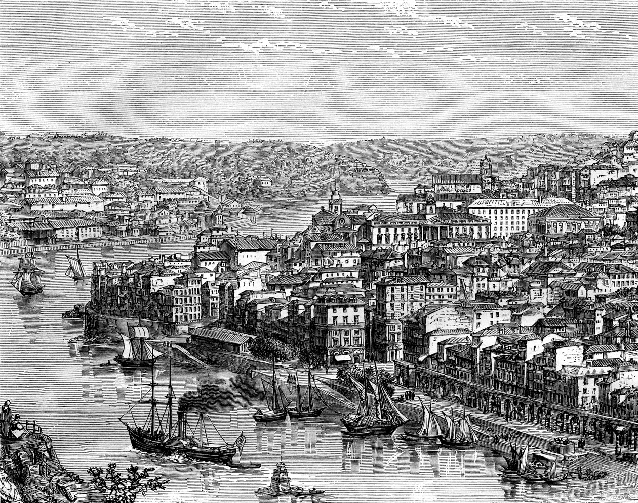 El puerto de Lisboa, Portugal, siglo XIX de Catenacci