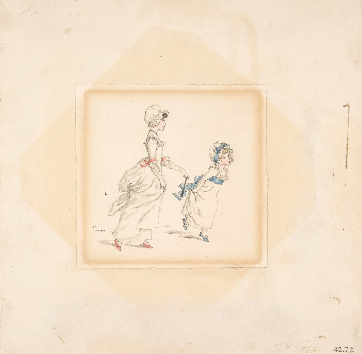 Mujer y niño, 1883 de Catherine Greenaway