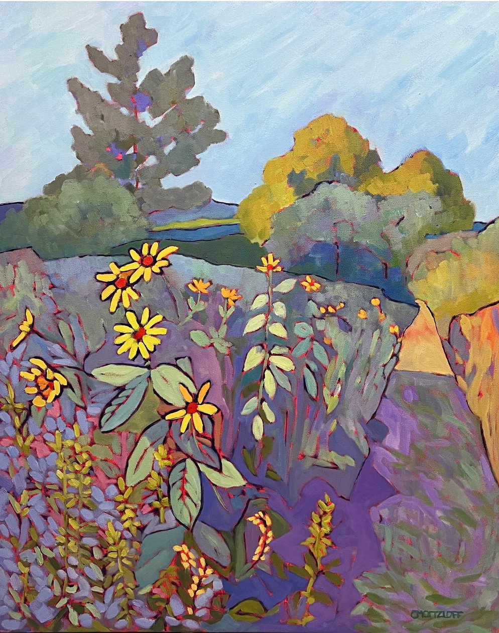 Abrazado por la naturaleza, 2023 (óleo sobre lienzo) de Catherine J Martzloff