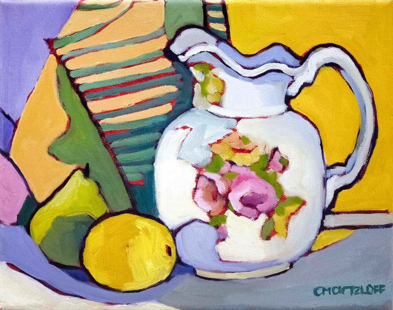 Fusión floral, 2024 (óleo sobre lienzo) de Catherine J Martzloff