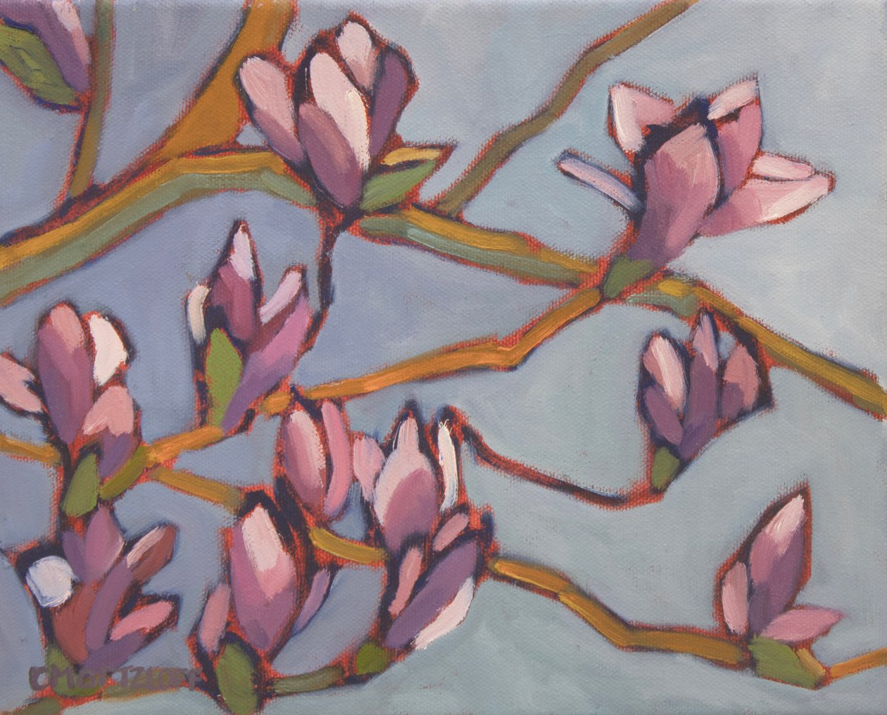 Magnolia Moment, 2022 (Óleo sobre lienzo) de Catherine J Martzloff