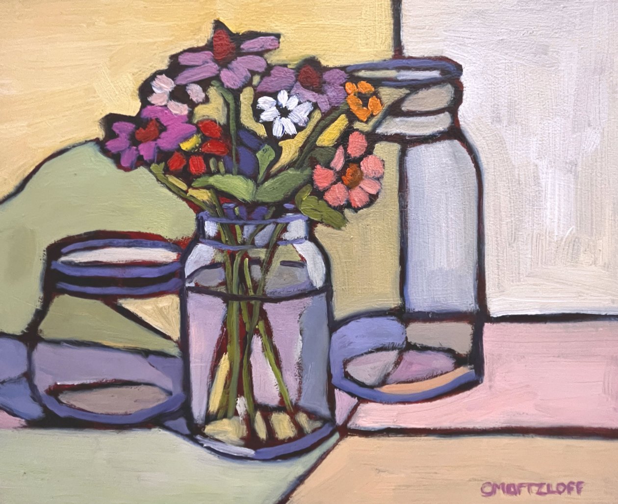 Vidrio reflectante, 2023 (óleo sobre panel) de Catherine J Martzloff